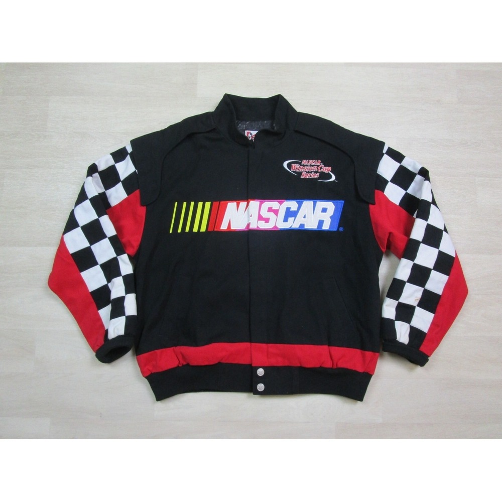 Vintage Chase Authentics Nascar Jacket (M) Checkered Flag Race Promo Winston Cup